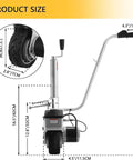 Super Heavy Duty Electric Trailer Mover With Massive 350W Motor And Fat Wheels For Easy Hitching, showing dimensions and fat wheels.