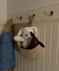 Small Solid Brass Wall Mounted Hanging Hooks Duo Pack Slick Dope Gold Finish Hella Durable Decorative Coat Rack Key Holder For Home Vibes Heavy Duty Multi Purpose Storage Solution with stuffed animals.