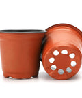 100 Pack Red 4 Inch Plastic Plant Pots For Seed Starting And Seedlings Lightweight Reusable Nursery Pots With Drainage Holes