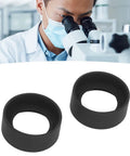 Two Piece Eyepiece Eyeshields Kit For Microscope Rubber Eye Cups Replacement 44mm Diameter Flat Angle Eyepiece Guards For 40 To 42mm Interface Stereo Microscope Accessory, black rubber set