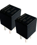 Two Pack 4016819 12V DC 20A Ultra Micro ISO Automotive Relay 4 Pin High Current for Car Lighting and Electrical Systems