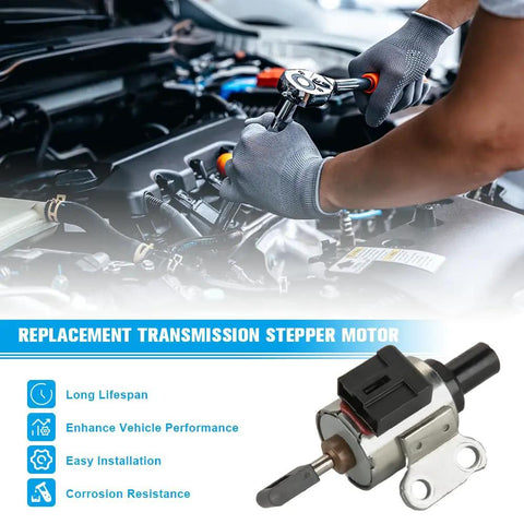 Transmission Stepper Motor JF011E Compatible With Dodge Caliber 2.0L 2007-2012, shown with installation tools in engine bay
