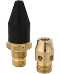Brass and black tip components for Heavy-Duty Beefed-Up Air Blow Gun With 4 Ft Extension Nozzle And Lever Grip OSHA Compliant