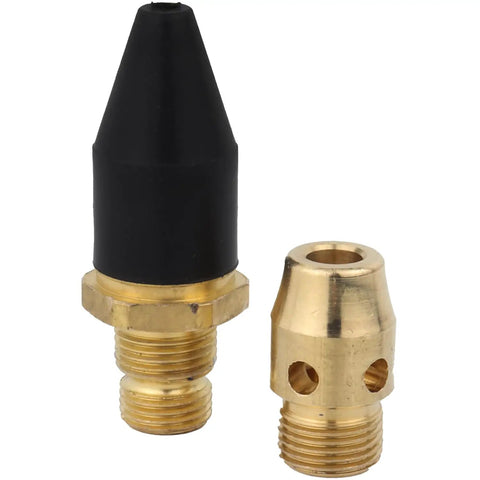 Brass and black tip components for Heavy-Duty Beefed-Up Air Blow Gun With 4 Ft Extension Nozzle And Lever Grip OSHA Compliant