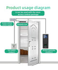 Top Shelf Fingerprint Time Clock With Keypad For Smart Door Access Control With Optical Reader Handling Wet Or Dry Fingers Quickly TCP IP Ready shown with door lock diagram