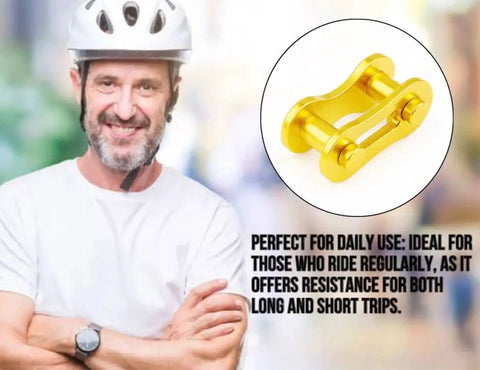 Dope Single Speed Bike Chain Master Link Connectors With Quick Release Design For Sweet MTB And Road Rig Upgrades 1/2x1/8 Inch five pack set displayed on a smiling cyclist.
