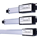 Badass Micro Electric Linear Actuator With Solid Push Rod For Quick Home Upgrade Gear DC 12 Volt Driven 30mm Stroke and Ninety Newton, showing three sizes.
