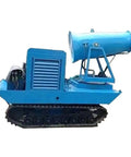 Heavy Duty Crawler Sprayer Machine With Remote Control And Tracked Chassis, side view, blue tracked sprayer for agricultural use.