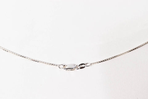 Close-up of 18 Inch 925 Sterling Silver Box Chain Necklace 1.2mm Wide With Lobster Clasp Made In Italy Dope Everyday Jewelry