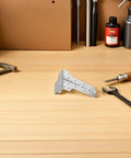 Two Pack Foldable Metal Flight Case Hinges L Shaped Heavy Duty Lid Support Brackets on wooden workbench