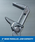 Pliers Wrench With Parallel Jaw 3 Inch Smooth Jaws For Plated Fittings And Flushometers, open, matte chrome finish