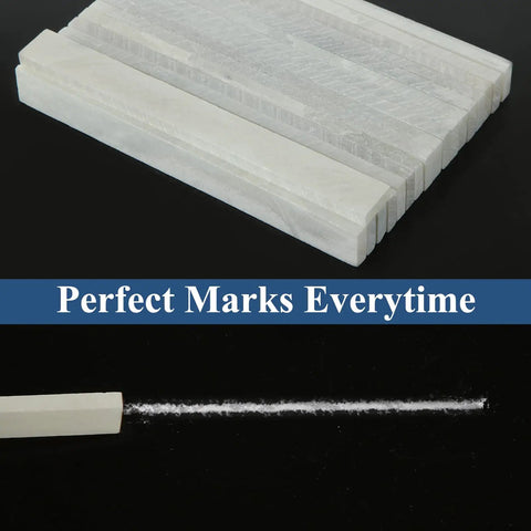 54 Piece Soapstone Pencil Set White Flat Tipped Marking Pencils for Welding and Textile Projects, Pro Grade and Erasable