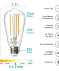 Vintage Edison Style LED Bulbs 12 Pack For Retro Vibes, with clear glass and LED filament, dimensions 2.3x4.9 inches