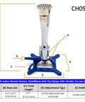 Meker Bunsen Burner For LPG And Butane, Pro Grade Lab Burner With Adjustable Air Flow and Cast Iron Anti Tip Base, CH0996LP