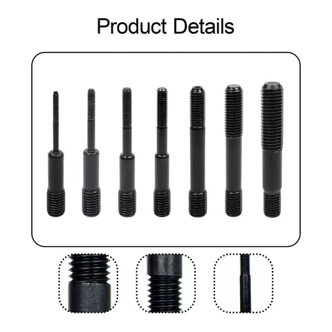 7 Piece Air Rivet Nut Pull Setter Kit for Pro Grade Shop Floor Use with quick change nose pieces and alloy steel construction