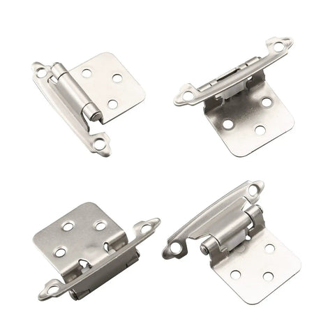 Soft Close Overlay Cabinet Hinges One Half Inch Overlay Semi Concealed Hinges For Kitchen And Bathroom Cabinets Matte Black Finish Fifty Pack With Cupboard Screws Flush Mount Durable Self Closing Hardware