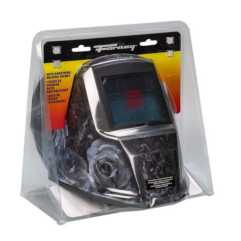 Smoking Rose ADF Welding Helmet Built Tough With Lightweight Fireproof Shell Quick Fit Headband in packaging