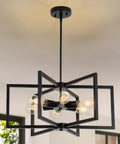Drop-Dead Gorgeous 23.6 Inch Black Farmhouse Chandelier With Six Lights And Fully Adjustable Drop For Kitchen Table Dining Room Or Foyer