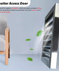 Heavy Duty Stainless Steel Ventilation Duct Cover With Hinged Access Panel For Drywall And Exterior Vents 34X40 Inch showing louvered design with airflow.