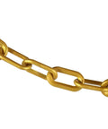 Plastic Barrier Chain In Gold, 2 Inch Link Diameter, 25 Foot Length, Commercial Grade, High Density Polyethylene, UV Resistant And Durable