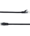 Cat6 Ethernet Patch Cable, 3 Foot, Snagless RJ45 with Gold-Plated Connectors, 10 Gbps High Speed, Black, front view.
