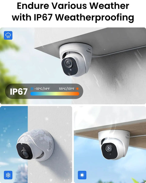 4K PoE Security Camera System With Eight 8MP Cameras, Smart Person And Vehicle Detection, IP67 weatherproof cameras outdoors