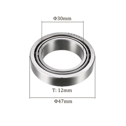 30mm X 47mm X 12mm Kozelo Tapered Roller Bearing Chrome Steel Cone And Cup Set For Conveyor Systems view with dimensions.