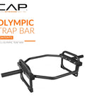 Olympic Trap Bar For Home Gym, 500 Lb Capacity, Alloy Steel, Black Finish, neutral grips, compact design