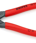Knipex Precision Circlip Pliers Internal 90 Degree Angled Tips Top Notch Pro Grade For Installing Or Removing Snap Rings In Bore Holes From 1 37 64 To 3 15 16 Inch Bore Diameter Heavy Duty Hand Tool, red handle, side view.