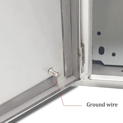 Stainless Steel Weatherproof Electrical Junction Box With Hinged Cover And Mounting Plate For Secure DIY Electrical Installations Built To Last And Tough As Nails Outdoor And Indoor Use, ground wire detail