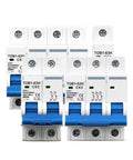 Built Damn Tough AC Mini Circuit Breaker With TOB1 C Curve Specs for 230V to 400V, featuring multiple pole variants, size 63A.