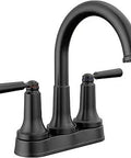 Saylor Matte Black Centerset Bathroom Faucet With Diamond Seal Technology and Metal Drain Assembly featuring durable ceramic disc