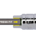 Close-up of Long Three Eighths Inch Drive Hex Bit Socket Set With S2 Alloy Bits And CR V Sockets SAE And Metric Mix Eighteen Piece Kit