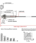 Inductive Proximity Sensor Switch Non Shield Type LJ5A3 1.5 mm Detect Distance, 10-30 VDC 150 mA, NPN Normally Open, 3 Wire, 5 mm Mount Hole, 78 in Cable, Grey for Easy Automation and DIY Projects diagram with M5x1 thread