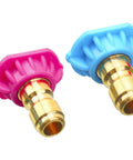 Second Story Quick Connect Nozzle Kit For Pressure Washer 4000 PSI 1/4 Inch Two Pack With Jet Stream Tip, Wide Pattern Tips
