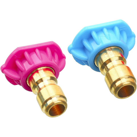 Second Story Quick Connect Nozzle Kit For Pressure Washer 4000 PSI 1/4 Inch Two Pack With Jet Stream Tip, Wide Pattern Tips