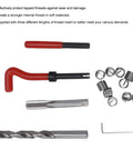 15 Piece Thread Repair Kit With Stainless Steel Inserts M12x1.5x16.3mm In A Handy Storage Case 3 Length Options, tool set