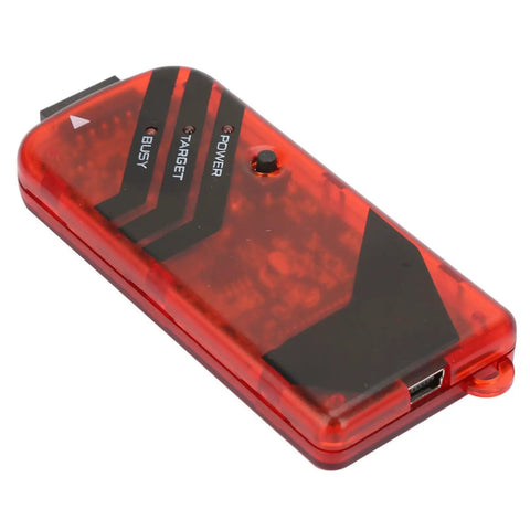 Red compact Budget Friendly Microcontroller Programmer Debugger And Emulator For Beginners With Offline Batch Programming