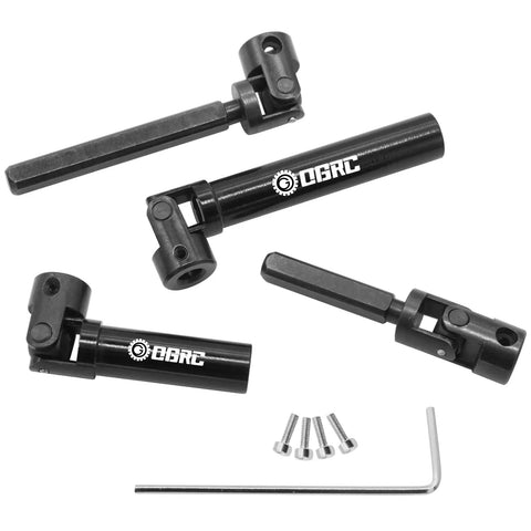 Center Driveshaft For SCX24 Beefed Up Steel Upgrade For C10 AXI00001 JLU Wrangler AXI00002 Bronco AXI00006 Heavy Duty CNC Hardened Steel U Joint For Extreme RC Performance, black 1/24 RC driveshaft set with screws and hex key