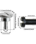 12Pcs Metal Presser Foot Screws Set For Industrial Sewing Machines Thumb Clamp Fixing Screws Non Slip Threaded Design For Single Needle Machines Pro Grade Heavy Duty Black And Silver Replacement Parts, 11.5mm and 7.6mm sizes