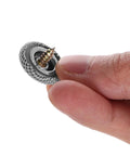 Close-up of a grey snap rivet pin for cars, part of the 50 Pc Grey Flannelette Headliner Repair Pins For Cars And Trucks Easy Snap Rivets To Fix Sagging Roof Interior Ceiling Fabric Auto Headliner Repair Kit For Fast Clean Permanent Fix.