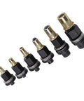 Six Piece Electric Drill Rivet Nut Mandrel Adapter Kit With Manual Hex Shaft For Bolt Insertion In Auto Work, Building, Furniture Fixing And Aviation Jobs 6 sizes steel