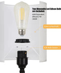 Touch Control Bedside Lamps Set Of 2 With 3-Way Dimming, USB Ports And AC Outlet, LED Edison bulb with linen lampshade detail