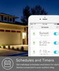 Outdoor Smart Plug With IP64 Weatherproof Protection, 15A 1875W Max Load, Works With Alexa Google Home schedule display