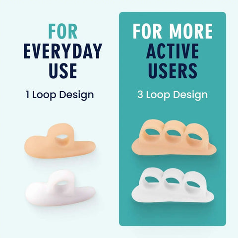 Hammer Toe Corrector Gels With All Day Relief For Crooked And Overlapping Toes Soft Cushioned Support Symptomatic Toe Alignment White 3 Loop Design 2 Pairs Comfortable Gel Fit For Men And Women with 1 and 3 loop designs for everyday and active use