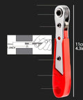 Compact 4.37 Inch Mini Ratchet Screwdriver With 36 Tooth Reversible Drive Slim Handle Precision Tool for tight spaces with dimensions indicated