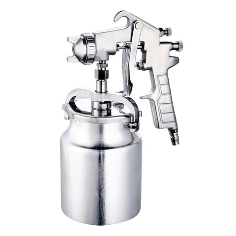 Heavy Duty Pneumatic Spray Gun With 2Mm Stainless Nozzle For Auto Body Finish And Furniture Refinishing Hassle Free Air Dial Control and 1000Ml Paint Cup.