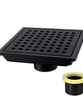 6 Inch Stainless Steel Shower Floor Drain With Threaded Adapter And Removable Grid Cover With Slick Matte Black Finish For Bathroom Tiles And Fixtures Heavy Duty 304 Stainless Steel Drain