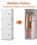 Closet Organizer 16 Cube Storage With Doors Portable Wardrobe System For Bedroom And Home White, showcasing open and closed views