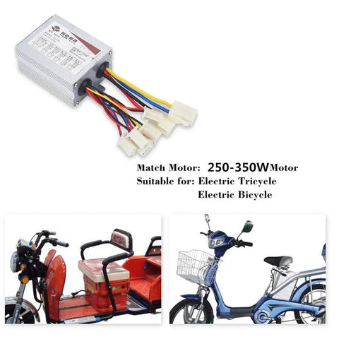 Heavy Duty 24V 350W Brushed Motor Controller Box for Electric Bikes and Scooters with Aluminum Heat Dissipation Shell Variable Throttle Speed Controller for Ebikes Built to Beat the Heat and Keep Your Ride Rolling